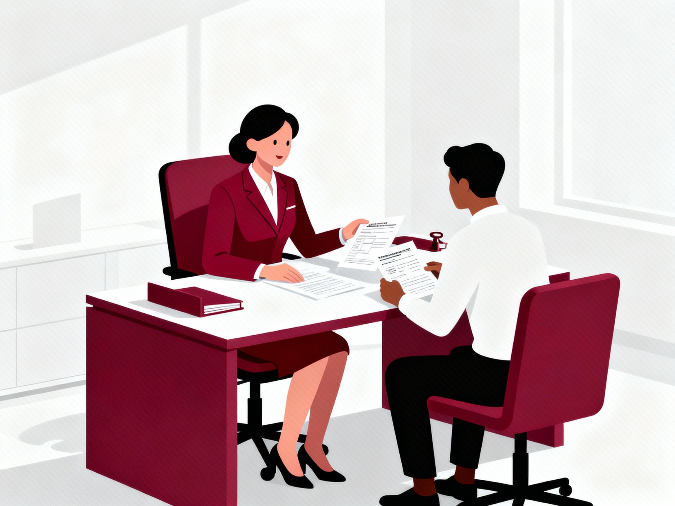 Immigration consultant helping clients with visa applications